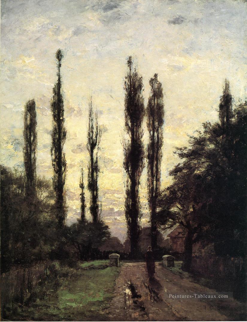 Peupliers du soir Impressionniste Indiana paysages Théodore Clement Steele Peintures à l'huile